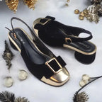 BG Monarch Luxe Slingback Block Heels PIU_212 Amarah & Patent Rexine ladies shoes PumpItUp.pk