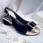 BG Monarch Luxe Slingback Block Heels PIU_212 Amarah & Patent Rexine ladies shoes PumpItUp.pk