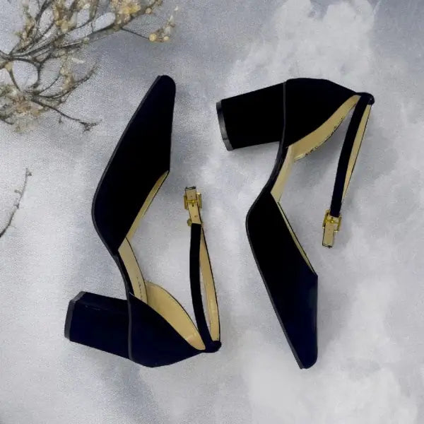 Black Block Heel Pump PIU_03 sweet rexine ladies shoes PumpItUp.pk