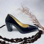 Crocodile Block Heel Pump PIU_141 Crocodile Leather Rexine ladies shoes PumpItUp.pk