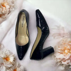 Crocodile Block Heel Pump PIU_141 Crocodile Leather Rexine ladies shoes PumpItUp.pk