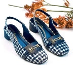 Black Crush Slingback Block Heel PIU_222 Amarah Fabric Rexine ladies shoes PumpItUp.pk