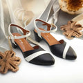 Black Grace Block Heels PIU_200 Imported Sofa Rexine ladies shoes PumpItUp.pk