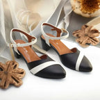 Black Grace Block Heels PIU_200 Imported Sofa Rexine ladies shoes PumpItUp.pk