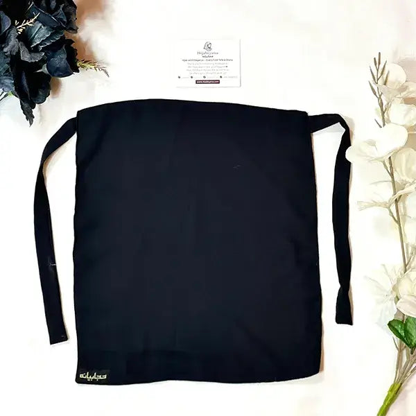 Black Half Niqab HB-67 Double Georgette modest wear by Hijabiyana by PumpItUp