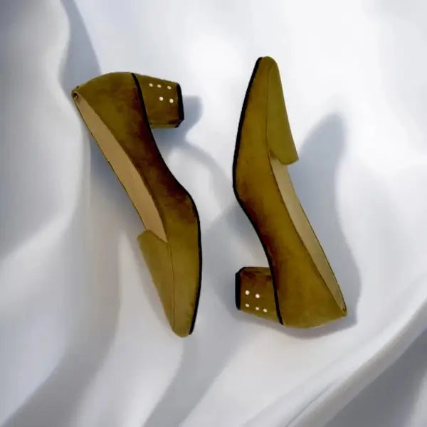 Brown Comfy Block Heel Pump PIU_110 amarah rexine ladies shoes PumpItUp.pk