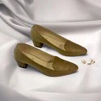 Brown Comfy Block Heel Pump PIU_110 amarah rexine ladies shoes PumpItUp.pk