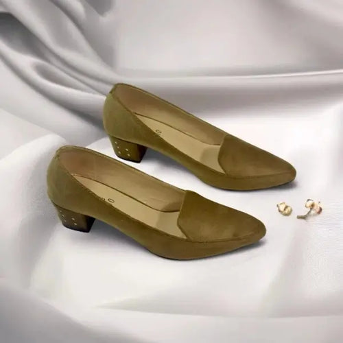 Brown Comfy Block Heel Pump PIU_110 amarah rexine ladies shoes PumpItUp.pk