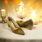 Brown Crushed Comfy Block Heel Pump PIU_146 Crushed Amara Fabric ladies shoes PumpItUp.pk