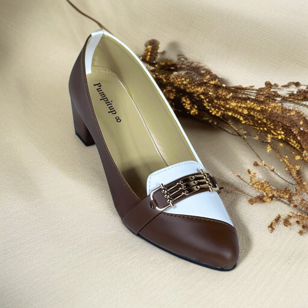 Brownie Pearl Block Heel PIU_263 sofa rexine ladies shoes PumpItUp.pk