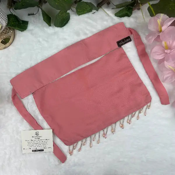 Candy Pink Saudi Niqab With Beads HB-14 Double Georgette modest wear by Hijabiyana by PumpItUp