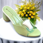 Chic Mint Block Heels PIU_224 Patent Rexine ladies shoes PumpItUp.pk