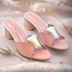 Chic Pink Block Heels PIU_225 Patent Rexine ladies shoes PumpItUp.pk