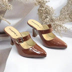 Cocoa Gloss Heels Pump PIU_189 Patent ladies shoes PumpItUp.pk