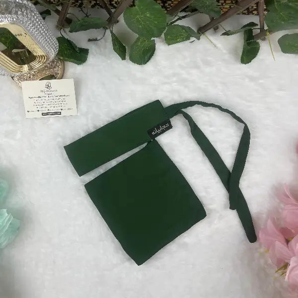 Dark Green Saudi Niqab HB-17 Double Georgette modest wear by Hijabiyana by PumpItUp