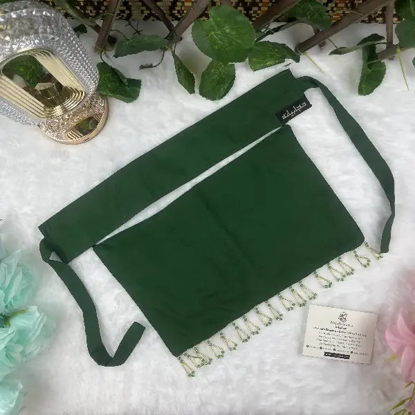 Dark Green Saudi Niqab With Beads HB-18 – Double Georgette Elegant Modest Wear by Hijabiyana by PumpItUp