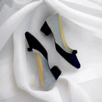 Gray & Black Tie Block Heel Pump PIU_106 amarah rexine ladies shoes PumpItUp.pk