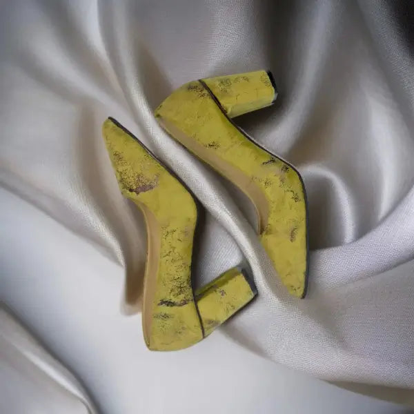 Green Oleander Block Heel Pump PIU_105 Amarah rexine ladies shoes PumpItUp.pk