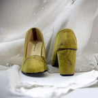 Green Oleander Block Heel Pump PIU_105 Amarah rexine ladies shoes PumpItUp.pk