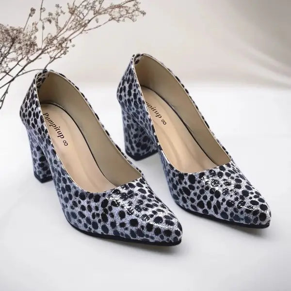 Jungle Queen Block Heel PIU_204 Patent Rexine ladies shoes PumpItUp.pk