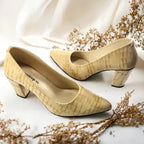 LIGHT Crocodile Block Heel Pump PIU_140 Crocodile Leather Rexine ladies shoes PumpItUp.pk