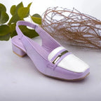 LW Duo Luxe Slingback Block Heel PIU_209 Imported Patent Rexine ladies shoes PumpItUp.pk