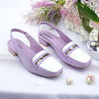 LW Duo Luxe Slingback Block Heel PIU_209 Imported Patent Rexine ladies shoes PumpItUp.pk