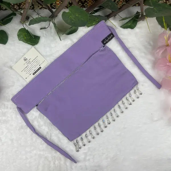 Lilac Saudi Niqab with Beads HB-6 – Double Georgette Elegant Modest Wear by Hijabiyana by PumpItUp