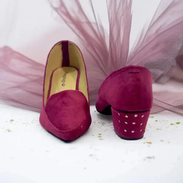 Mehroon Comfy Block Heel Pump PIU_109 amarah rexine ladies shoes PumpItUp.pk