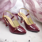 Mehroon Gloss Heels Pump PIU_191 patent ladies shoes PumpItUp.pk
