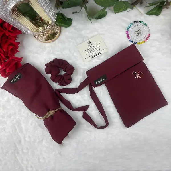 Mehroon Saudi Niqab Set HB-11 Double Georgette modest wear by Hijabiyana by PumpItUp