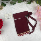 Mehroon Saudi Niqab With Beads HB-10 Double Georgette modest wear by Hijabiyana by PumpItUp