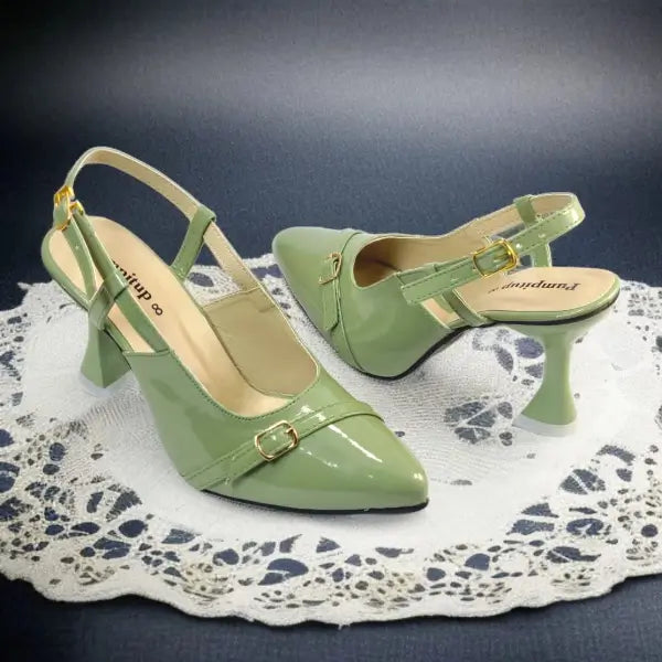 Mint Gloss Heels Pump PIU_192 patent ladies shoes PumpItUp.pk