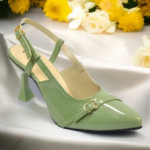 Mint Gloss Heels Pump PIU_192 patent ladies shoes PumpItUp.pk