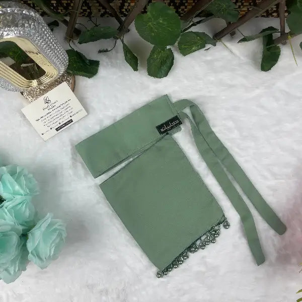 Mint Saudi Niqab With Beads HB-26 – Double Georgette Elegant Modest Wear by Hijabiyana by PumpItUp