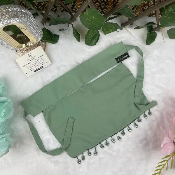 Mint Saudi Niqab With Beads HB-26 – Double Georgette Elegant Modest Wear by Hijabiyana by PumpItUp