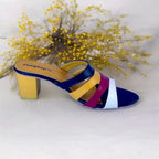 Multi Rip Block Heel Sandal PIU_159 Sofa Rexine ladies shoes PumpItUp.pk