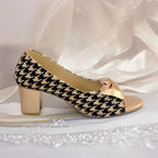 Peach Royale Peep Toe Block Heel PIU_180 Amarah + Sofa Rexine ladies shoes PumpItUp.pk