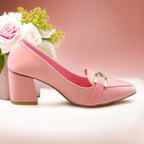 Pink Grace Mode Block Heels PIU_236 Lacra Rexine ladies shoes PumpItUp.pk