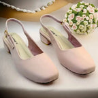 Pink Sleek Solace Slingback Block Heel PIU_210 Imported Sofa Rexine ladies shoes PumpItUp.pk