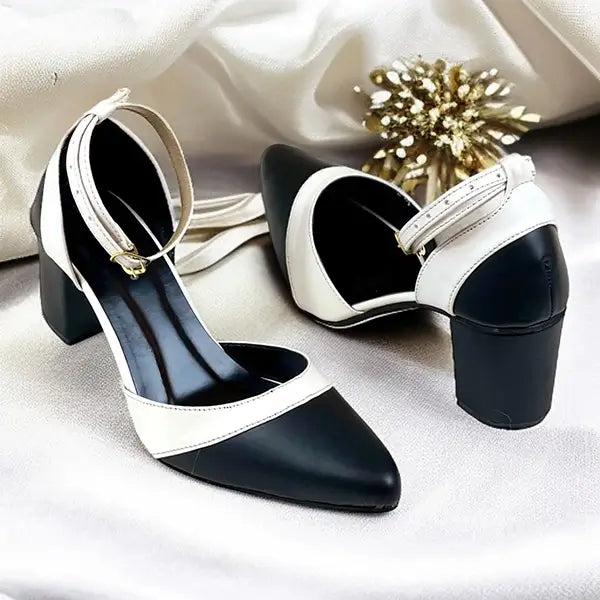 Pointed Ankle Strap Block Heel Pump PIU_248 Sofa Rexine ladies shoes PumpItUp.pk