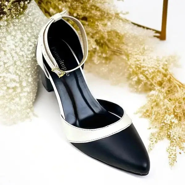 Pointed Ankle Strap Block Heel Pump PIU_248 Sofa Rexine ladies shoes PumpItUp.pk