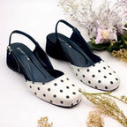 Polka Dots Block Heel PIU_243 Amarah Rexine ladies shoes PumpItUp.pk