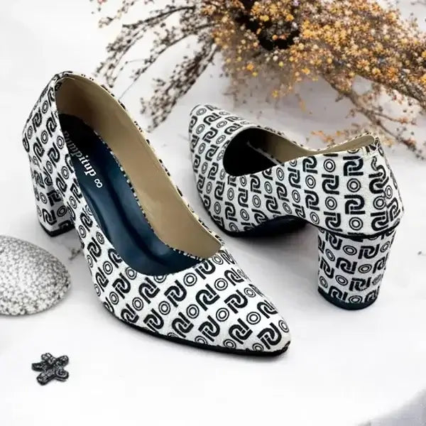 Pumpitup Signature Block Heels PIU_244 Amarah Rexine ladies shoes PumpItUp.pk