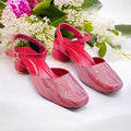 Red & White Dusk Heels Block Heel PIU_231 Sofa Rexine ladies shoes PumpItUp.pk