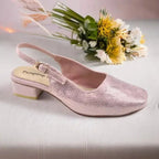 Rose Gala Gleam Slingback Block Heel PIU_214 Imported Sofa Rexine ladies shoes PumpItUp.pk