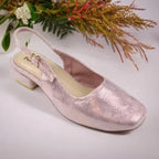 Rose Gala Gleam Slingback Block Heel PIU_214 Imported Sofa Rexine ladies shoes PumpItUp.pk