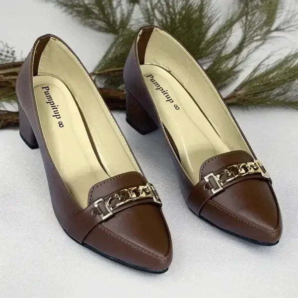 Royal Hazel Block Heel PIU_262 sofa rexine ladies shoes PumpItUp.pk