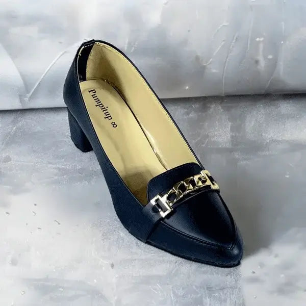 Royale Black Block Heel PIU_260 sofa rexine ladies shoes pumpitup.pk