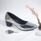 Silver Auric Scales Block Heel PIU_187 Shine Sweet Silver-Coated Finish ladies shoes PumpItUp.pk